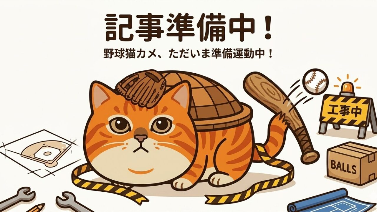 ブルペン準備中